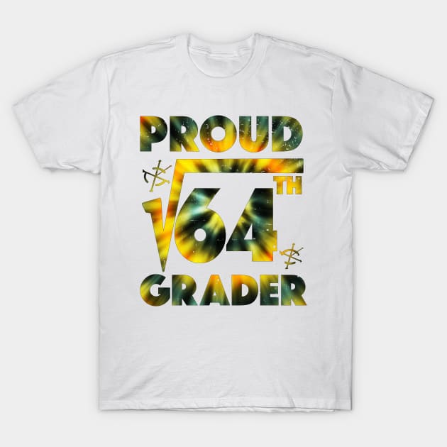 Proud 8th Grade Square Root of 64 Teachers Students T-Shirt by alcoshirts